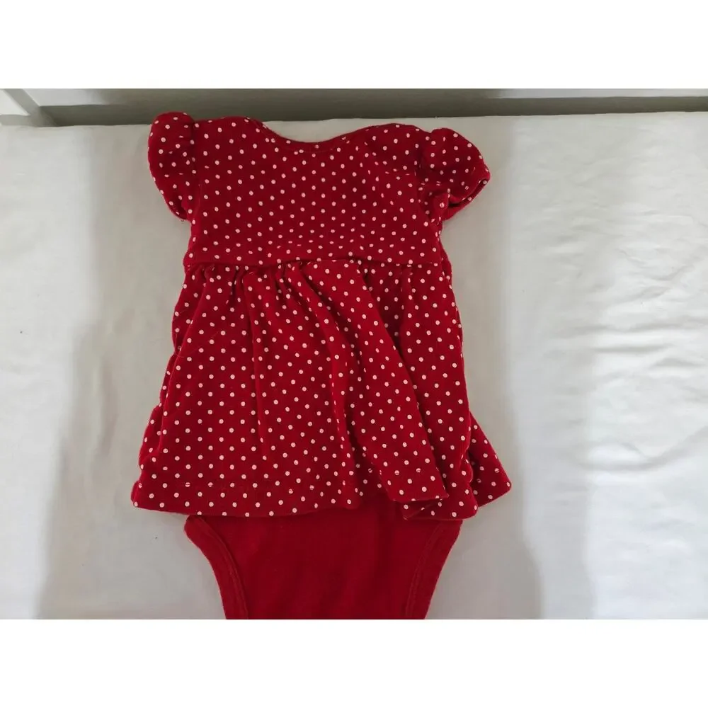 Just one you by Carter's 3 months red and white polka dot Christmas one piece